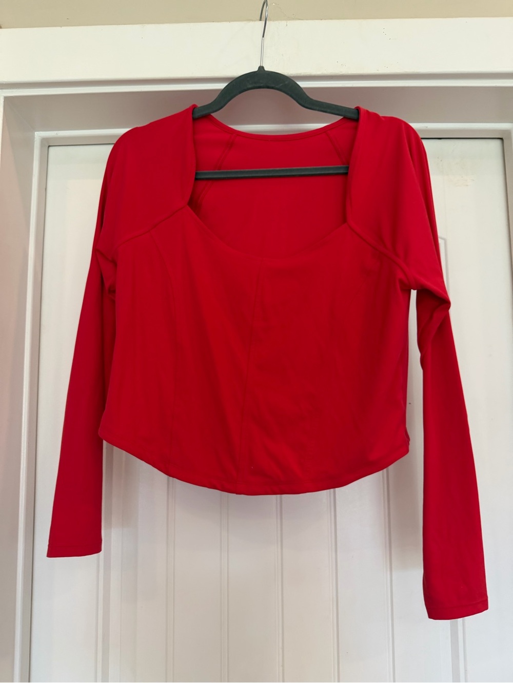 all in motion Red Long-Sleeve Scoop Neck Top